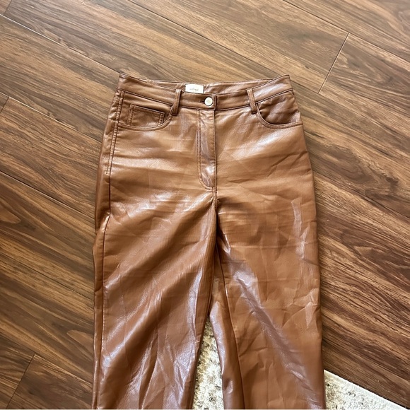 Wilfred Melina Brown Faux Leather Straight Leg Pants Size 6 - Picture 9 of 9